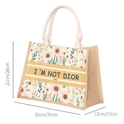 Bom preço. Sacos de Jute Eco-Friendly Impressão Floral Personalizada Sacos de Jute em linha