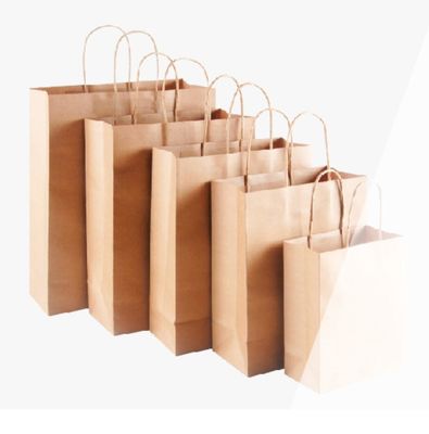 Bon prix Sacs en papier d'épicerie Emballage Sacs cadeaux Kraft bruns pour les achats en ligne