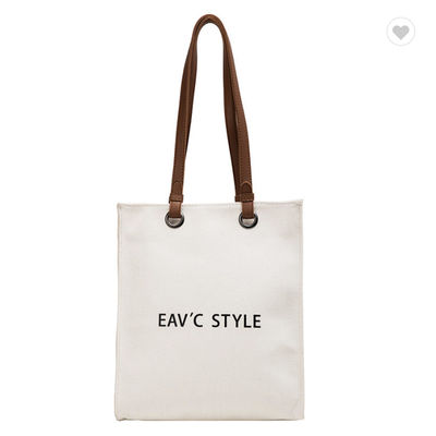 Bon prix Sacs à main sur mesure pour femmes à usage récurrent Sacs à main en toile 10 oz avec poignées en cuir en ligne