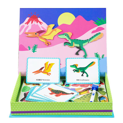 Bom preço. Crianças Puzzle Magnético Dinossauro Livro Caixa de Jogos Brinquedos Para Jardim de Infância em linha