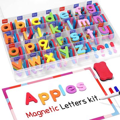 Un buen precio. Kit de letras magnéticas para el aula 208 piezas de hojas magnéticas de doble cara Alphabet de espuma para preescolares Ortografía en línea